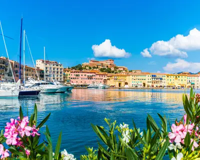 Old town and harbor Portoferraio, Elba island, Italy