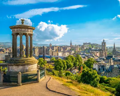 landscape of calton hill, edinburgh, uk