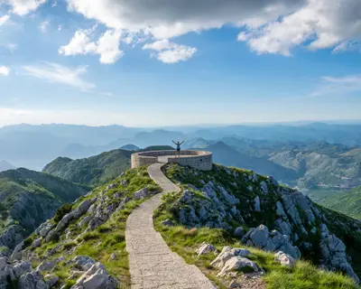 The scenic viewpoint is at the top of a high mountain.