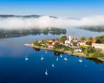 town Frymburk, Lipno lake, South Bohemia, Czech republic