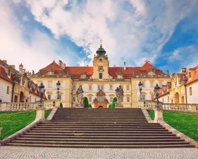 Old historic castle in Valtice, South Moravia, popular travel destination in Czech Republic.